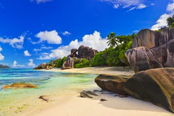Rideaux tamisants Anse Source D'Agent, île de La Digue, Seychelles Beach Source d'Argent at Seychelles