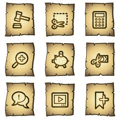 Shopping web icons set 3, papyrus series