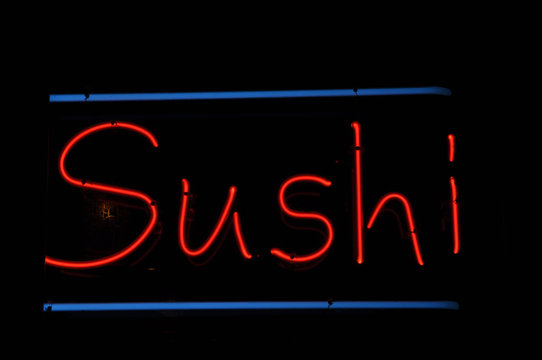 Sushi Red and Blue Neon Light Sign