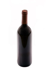 Wine bottle isolated against white background