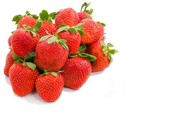 Strawberries isolated over white background, studio shot