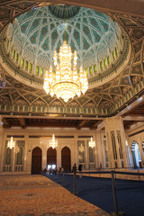 Interior of Sultan Qaboos Grand Mosque, Muscat - Oman