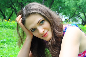Naklejka premium The beautiful girl