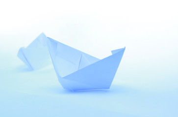 Blue Paper boat.