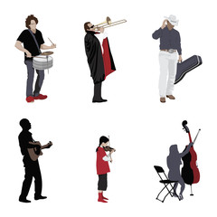 musicians with their instruments