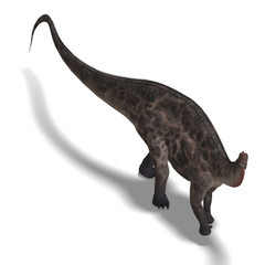 Dinosaur Dicraeosaurus. 3D rendering with clipping path and shad