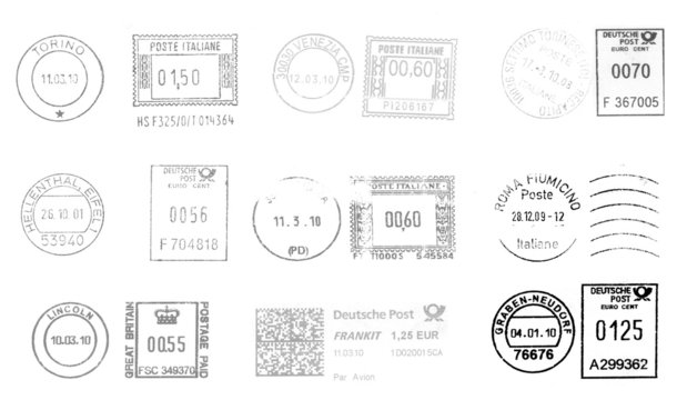 european postmarks (all blacks)