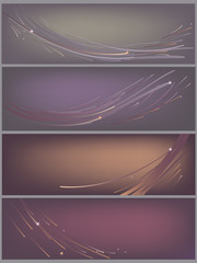 Set of 4 simple abstract headers