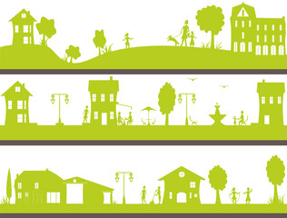 life in a city green with child and adult © Ainoa