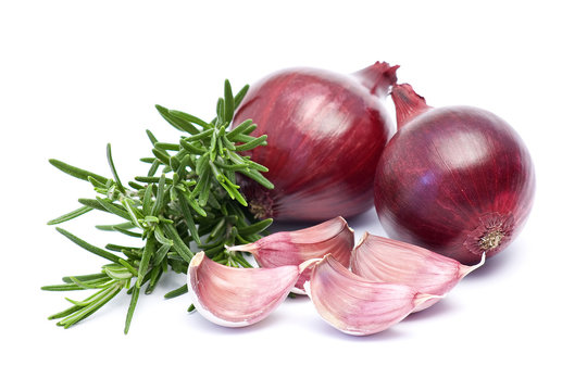 red onion, garlic and fresh rosemary