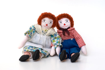 Raggedy Ann and Andy handmade rag dolls