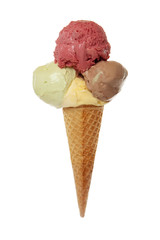 icecream on waffle basket