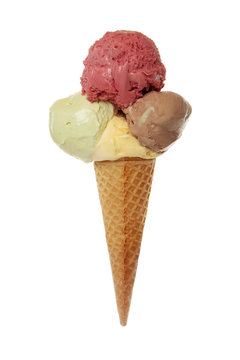 icecream on waffle basket