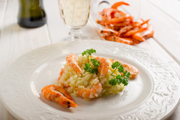 rice with shrimp - risotto con gamberi