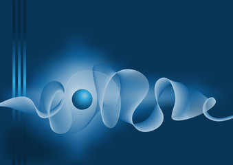 Abstract vector background with blue sphere