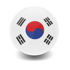 Esfera brillante con bandera Corea del Sur