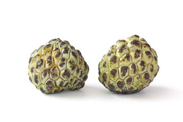 Two whole cherimoyafruits