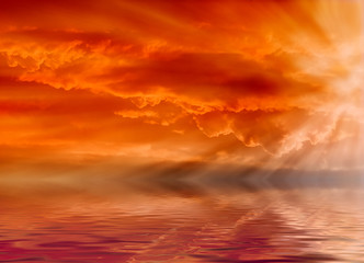 Obraz na płótnie Canvas Zachód słońca na morzu