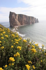 Rocher Percé, the landmark of the Gaspésie region in the province of Quebec, Canada