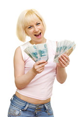 A girl with money