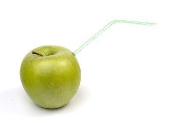 apple juice with straw