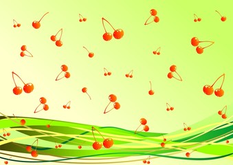 decorative background with berries on the background and stripes