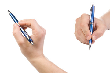 male hand and pen