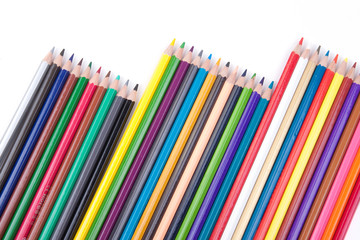 Fototapeta premium Color pencils on a white background