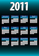 2011 Blue and Shiny Calendar.
