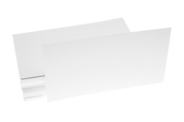 Stack of blank white business cards