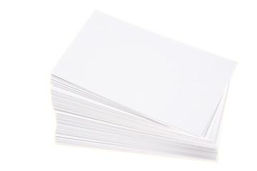 Stack of blank white business cards