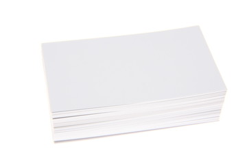 Stack of blank white business cards