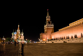 Red Square and Kremlin at night, Moscow, Russia
