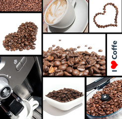 collage of coffee theme
