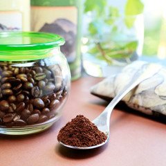 Teaspoon full of coffee