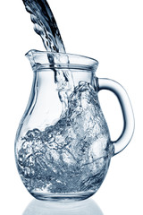 Flowing water in a jug