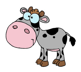 Fototapeta premium Gray And Black Baby Cow