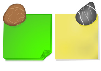 Note paper and a stone
