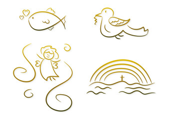 Christliche Symbole für Kinder (z.B. Erstkommunion, etc.)
