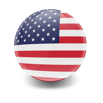 Esfera brillante con bandera Estados Unidos