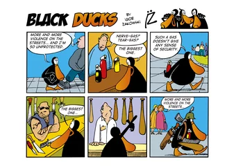 Foto op Plexiglas Strips Black Ducks Comic Strip aflevering 43