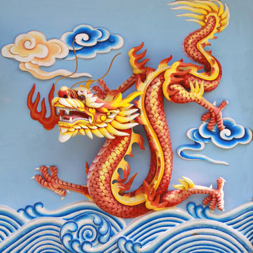 Fototapeta colorful chinese dragon
