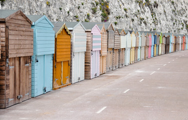 Fototapeta premium Curve of the Beach Huts