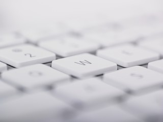 Computer Keyboard close-up and W key