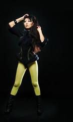 posing brunette asian model