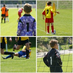 Obraz premium collage - jeunes joueurs de football