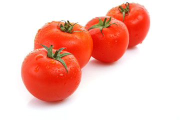 red tomato  vegetables   isolated on white background