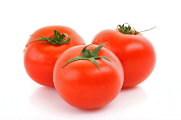 red tomato  vegetables   isolated on white background