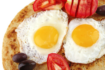fried eggs on pancake