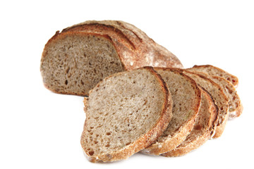 sliced bread on white